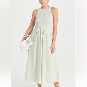 Madewell The Melody Smocked Midi Dress in Stripe